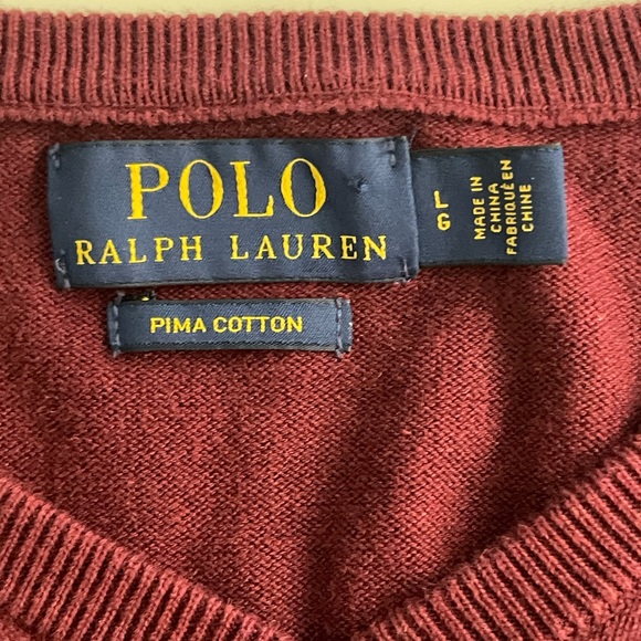 Ralph Lauren Polo V Neck Pima Cotton Sweater - Picture 5 of 7
